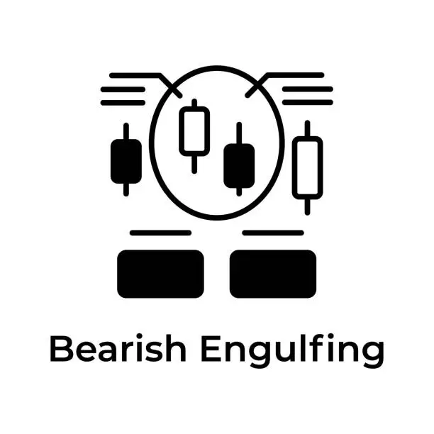 Vector illustration of Creatively designed unique stock market related icon, Bearish Engulfing vector design.