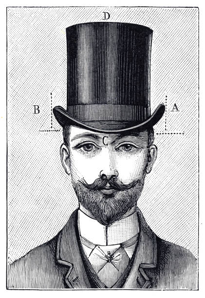 istock Gentleman with black top hat portrait engraving 1891 2010042168