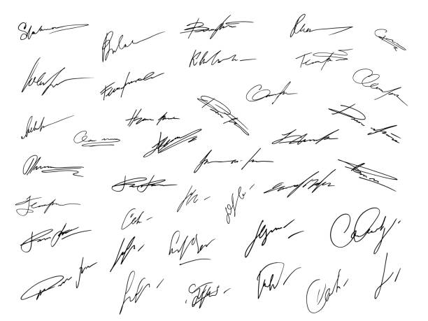 Handwritten Fictitious Signature Set for Business" - a convenient selection of autographs for official documents and contracts