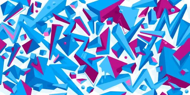 Vector illustration of Cool Seamless Colorful Abstract Graffiti Style Geometric Pattern Vector Illustration Background Art