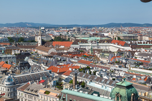 The roof of the historical builidings in center Vienna, Austria
