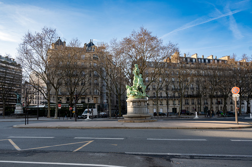 Paris, France, 20th of February 2024, Monument à Francis Garnier on Av. de l'Observatoire in 6th arrondissement of Paris,