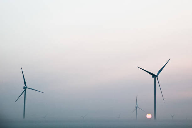 istock Wind Turbines in Tranquil Pastel Sky at Ohio Plains 2010152306