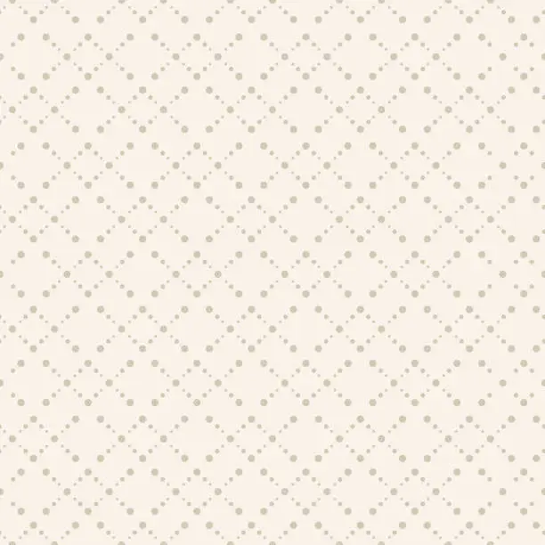 Vector illustration of Simple Geometric Seamless Vector Patterns. Polka dot beige background for shirts, blouses, linen, fabric, wallpaper, packaging . Abstract Dotted Print.