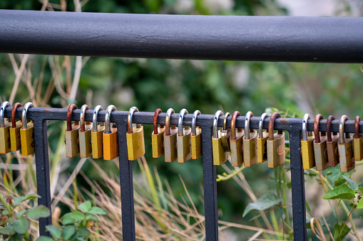 Locks on the railings are a tradition and the concept of eternal unity of two people.