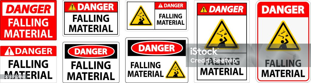 Danger Sign Falling Material Stock Illustration - Download Image Now ...