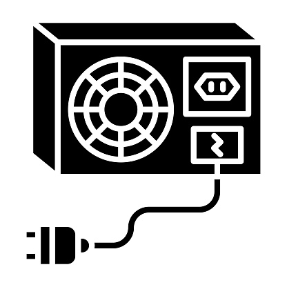 Power Supply icon vector image. Can be used for Computer and Hardware.