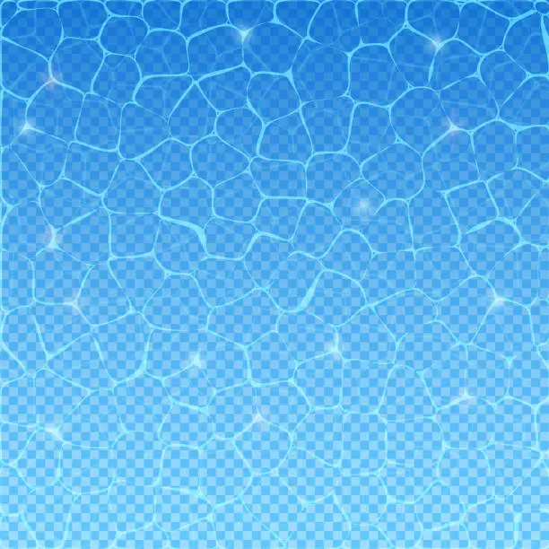 Vector illustration of Water surface vector pool texture wave ripple. Water background blue summer tropical water 3d surface