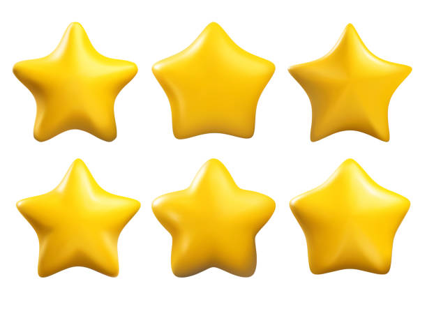 istock 3d yellow stars set different shapes. Stars realistic 3d design cartoon style. Vector illustration 2010345999