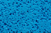 Close up pf texture of blue sponge, object background concept