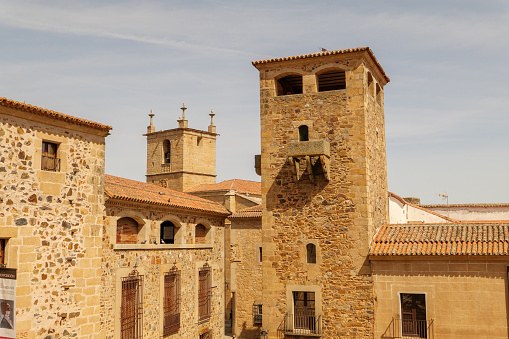 Medieval town center of Cáceres, Extremadura, Spain on the Camino Via de la Plata pilgrimage route