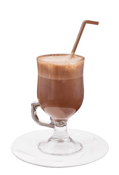 istock chocolate milkshake, topped with whipped cream and drinking straw, isolated on white background 2010383995