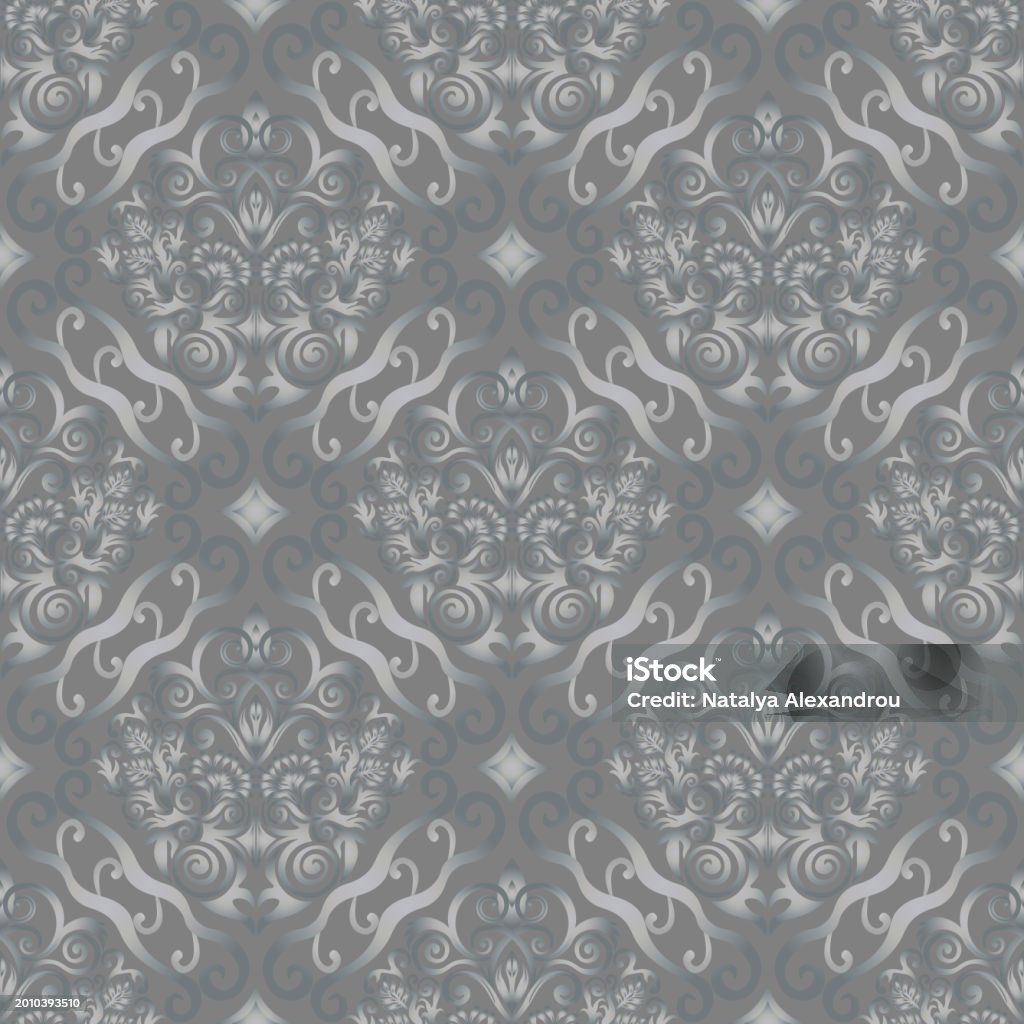 Grey Pattern Sheets Damask Style Grey Pattern 3 Grey Background Stock Illustration ...