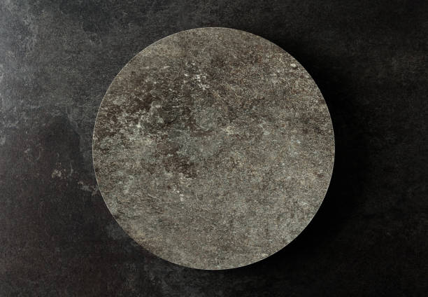 istock Top view of a round stone podium. 2010446764