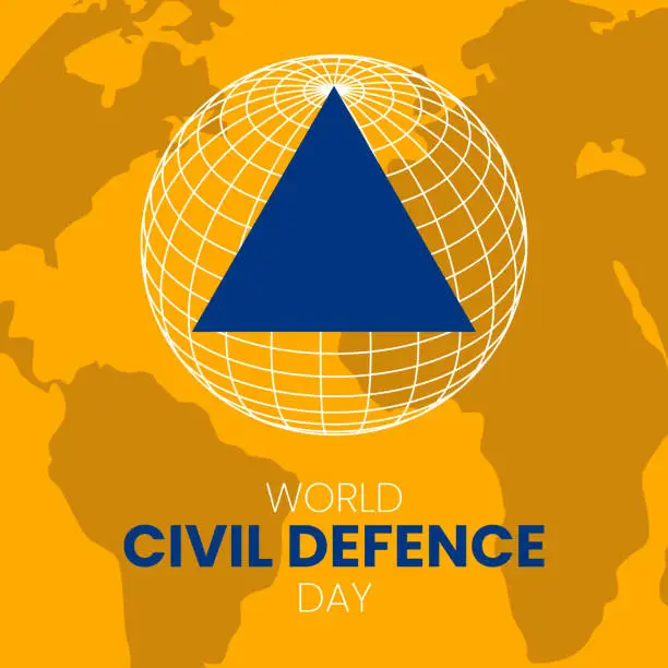Vector illustration of World Civil Defence Day - 1 March, Civil Defence Greeting Card, Advertising, Banner