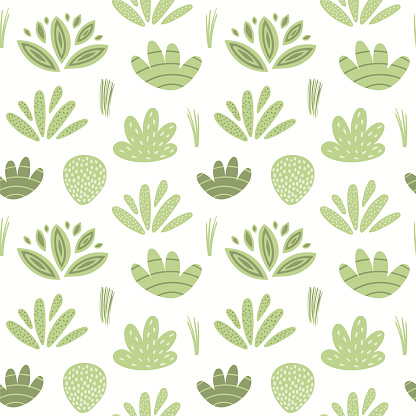 Shrubbery Pattern Childish Shrubs Seamless Pattern Stock Illustration - Download Image ...