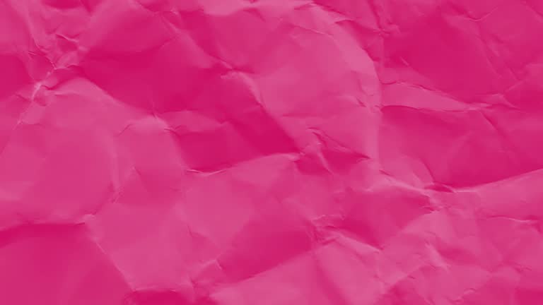 pink crumpled paper background texture. Stop motion animation. Seamless looping