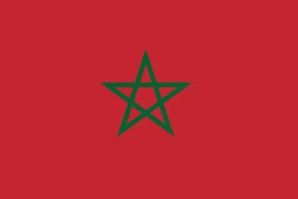Vector illustration of Illustration of the ensign of Kingdom of Morocco.