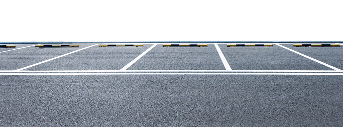 Empty parking on white background