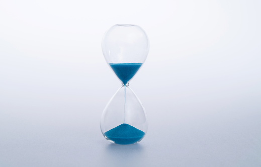 An Hourglass on white background