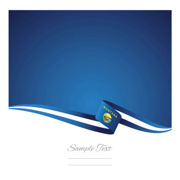 ilustrações de stock, clip art, desenhos animados e ícones de abstract color background montana flag ribbon vector - montana flag us state flag banner