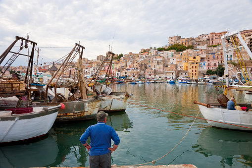 View of a harbour in Sciacca on May 7 2010, Sicily, Italy