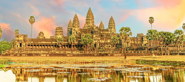 Mystical temple in the jungle, Angkor Wat in Cambodia