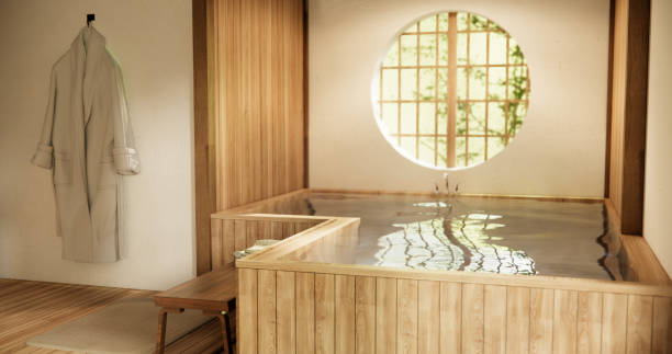 istock Wooden Japan bathroom modern Onsen minimal style 2010719853