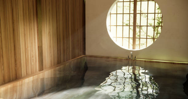 istock Wooden Japan bathroom modern Onsen minimal style 2010719867