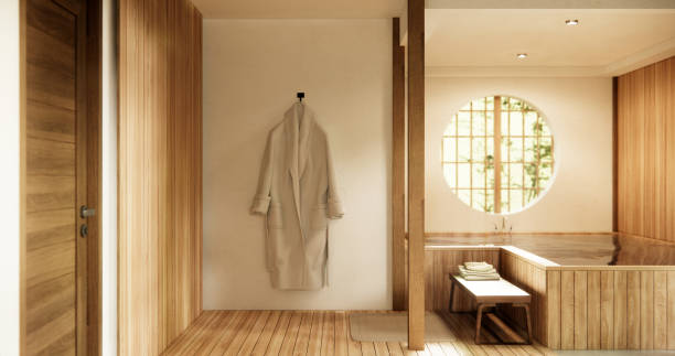 istock Wooden Japan bathroom modern Onsen minimal style 2010719868