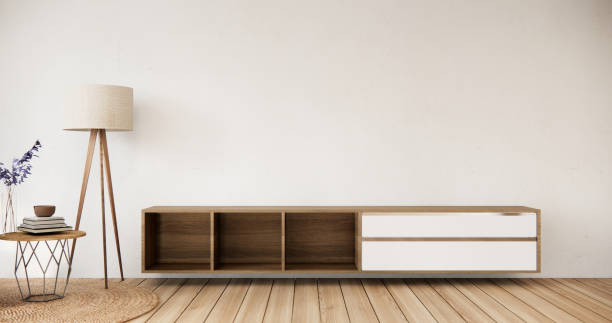 istock Modern japan style and purple decorated with  cabinet on white wall. 2010725636