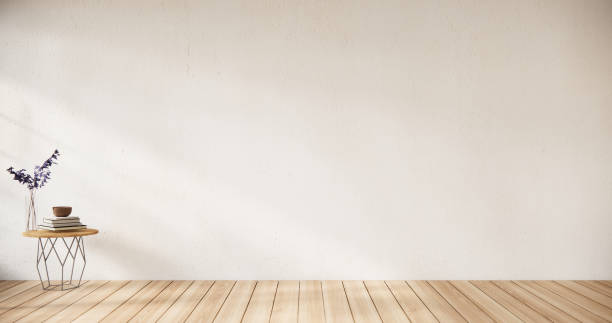 istock Empty room white on wooden floor interior design. 2010733117
