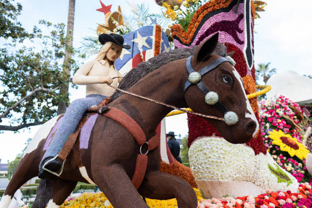 Cowgirl Riding a Horse Rose Parade Float