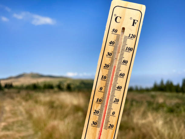 istock Wooden thermometer in the summer mountain 2010812206