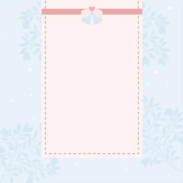 Vector illustration of Cute kawaii pastel notepad memopad and poster floral background