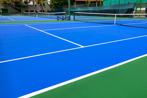 Newly painted tennis courts