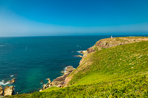 On the road at the scenic highlight Cap Fréhel in Brittany - Plévenon - France