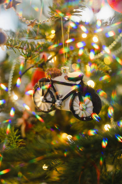 istock Bike Ornament Hanging on a Christmas Tree 2010918574