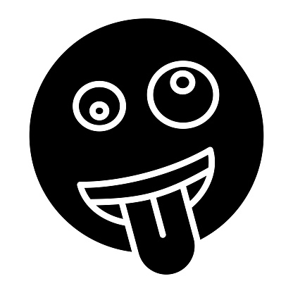 Zany Face icon vector image. Can be used for Emoji.