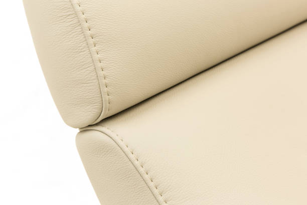 leather detail - upholstered furniture - car leather hide seat - fotografias e filmes do acervo