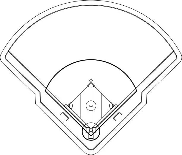 Vector illustration of beisball court