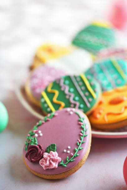 istock Easter Cookies Decorated with Colorful Icing 2010998356