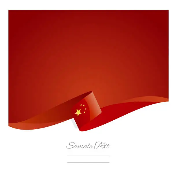 Vector illustration of New abstract color background Chinese flag ribbon vector