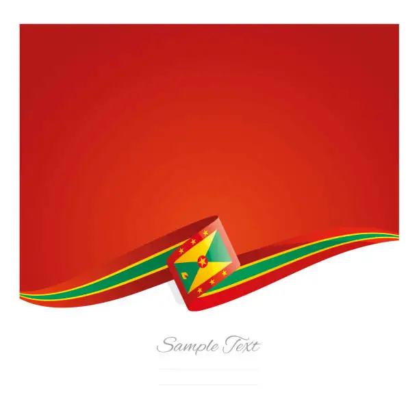 Vector illustration of New abstract color background Grenada flag ribbon vector
