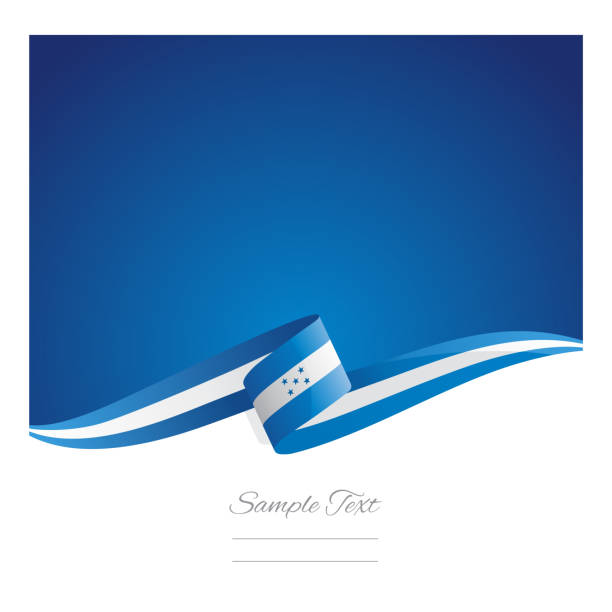 nowy abstrakcyjny kolor tła flaga hondurasu wstążka wektor - ribbon powder blue isolated on white isolated stock illustrations