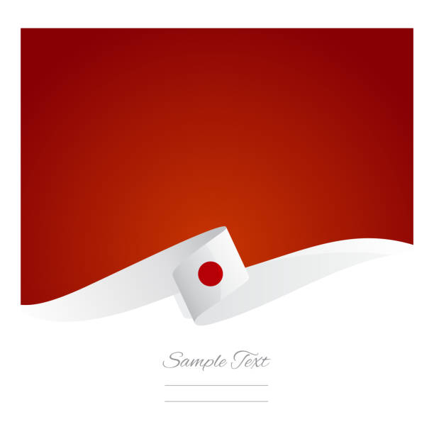 новый абстрактный цветной фон японский флаг лента вектор - japanese flag flag japan illustration and painting stock illustrations