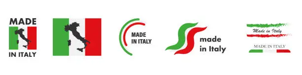 Vector illustration of Made in Italy - set of vector labels for product packaging.