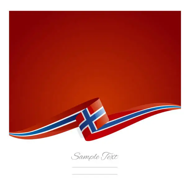 Vector illustration of New abstract color background Norway flag ribbon vector