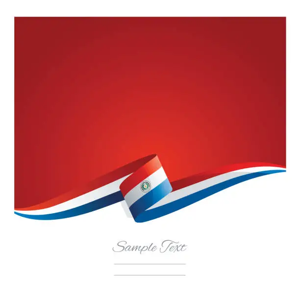 Vector illustration of New abstract color background Paraguay flag ribbon vector