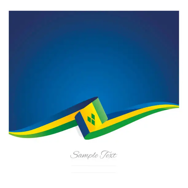 Vector illustration of New abstract color background Saint Vincent and the Grenadines flag ribbon vector